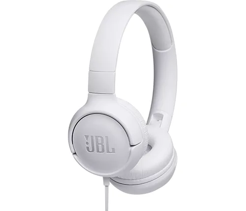 אוזניות קשת חוטיות עם מיקרופון JBL Tune 500 בצבע לבן