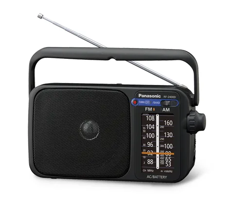 רדיו AM / FM נייד Panasonic RF-2400D בצבע שחור