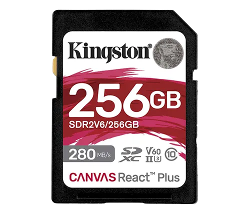 כרטיס זכרון Kingston Canvas React Plus V60 SDXC UHS-II - בנפח 256GB