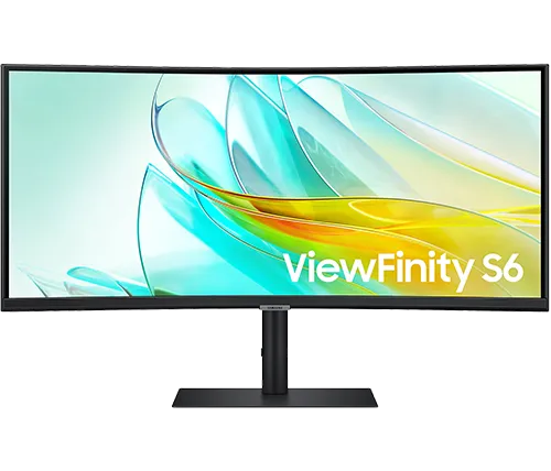 מסך מחשב רחב קעור 34 אינץ Samsung ViewFinity S6 S34C650UAM UWQHD USB-C 90W
