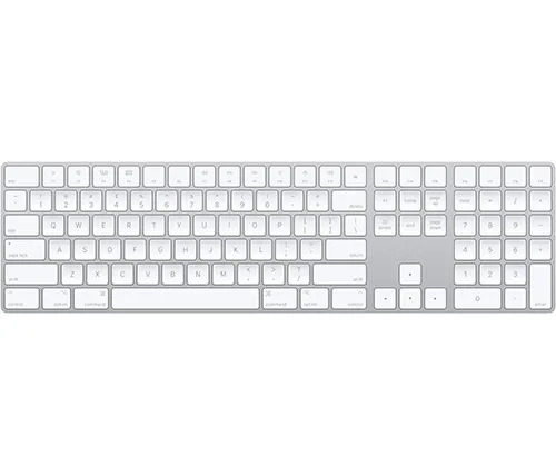 מקלדת אלחוטית Apple Magic Keyboard with Numeric Keypad Bluetooth בצבע כסוף עברית אנגלית