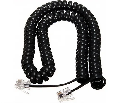 כבל שפורפרת טלפון מסולסל Arcnet 6461 RJ11 באורך 1.8 מטר בצבע שחור