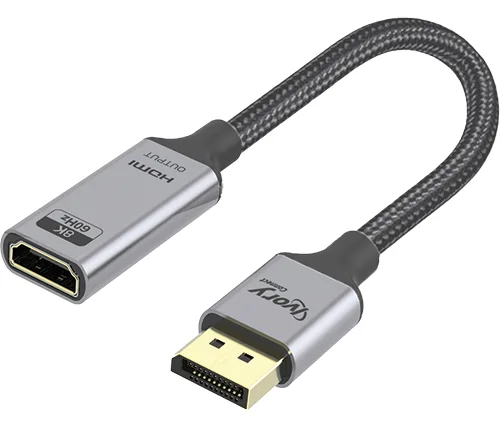 מתאם DP זכר ל-HDMI נקבה Ivory Connect תומך עד 8K/60Hz