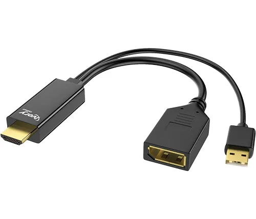 מתאם HDMI זכר ל-DP נקבה Ivory Connect תומך עד 4K/60Hz