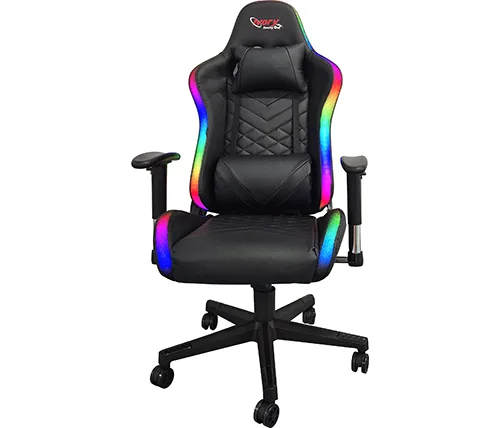 כיסא גיימינג עם תאורת RGB ורמקולים בלוטוס דמוי עור שחור Ivory Gaming GC3