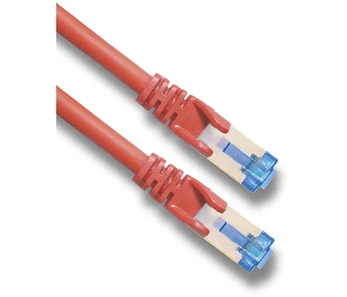 כבל רשת ישיר Ivory Connect CAT6A באורך כ-0.5 מטר בצבע אדום