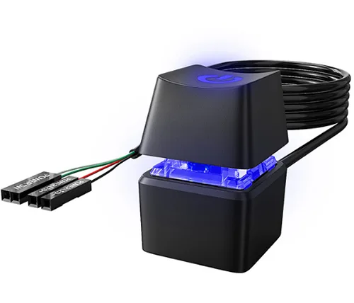 מתג הדלקה חיצוני עם תאורת LED למחשב נייח Ivory Peripherals בצבע שחור 
