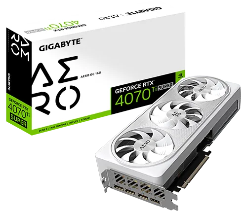 כרטיס מסך Gigabyte GeForce RTX 4070 Ti SUPER Aero OC 16GB GDDR6X בצבע לבן