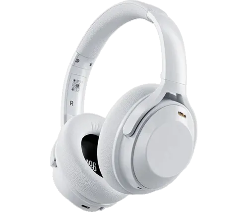 אוזניות אלחוטיות עם מיקרופון Fingertime A06 ANC Over Ear בצבע לבן