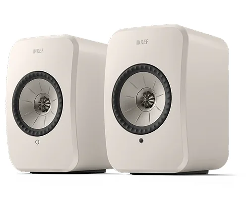 רמקולים מוגברים HiFi אלחוטיים KEF LSX II LT בצבע לבן אבן