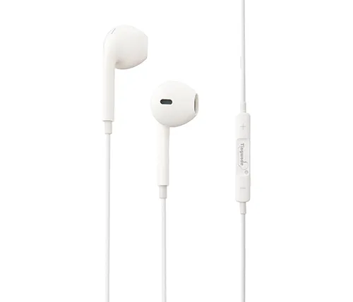 אוזניות חוטיות עם מיקרופון Tingwode D511 Ear Buds בצבע לבן