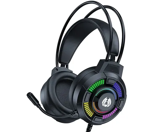 אוזניות גיימינג עם מיקרופון JW-H81 בצבע שחור עם תאורת RGB