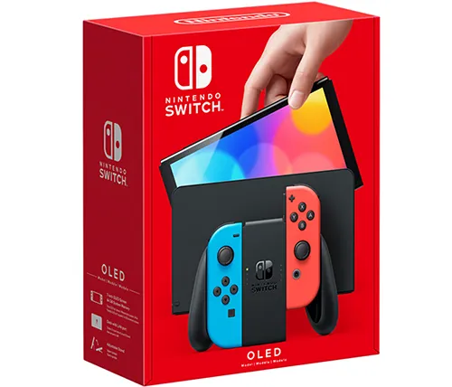 נינטנדו סוויץ' Nintendo Switch OLED בנפח 64GB - בצבע כחול ואדום
