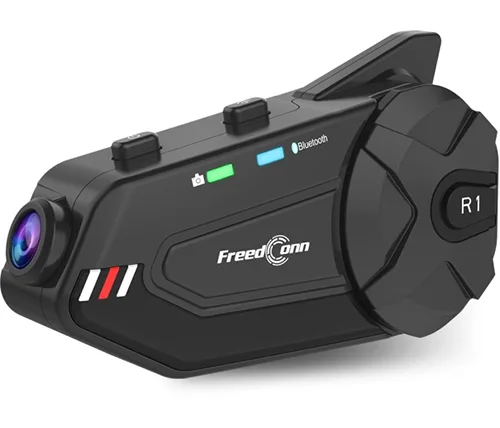 דיבורית לקסדת אופנוע בלוטוס עם מצלמה FreedConn R1-PLUS Bluetooth 5.0