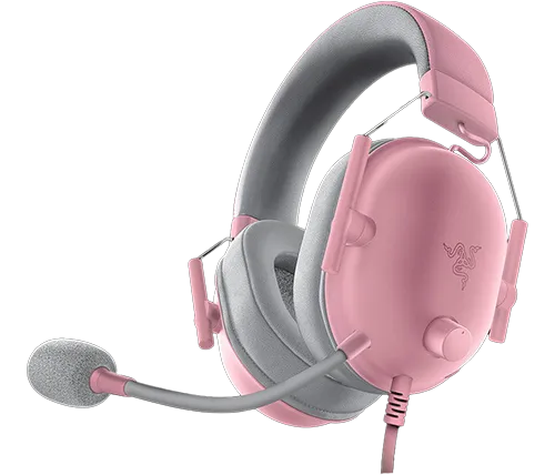 אוזניות גיימינג ורודות Razer BlackShark V2 X  עם מיקרופון