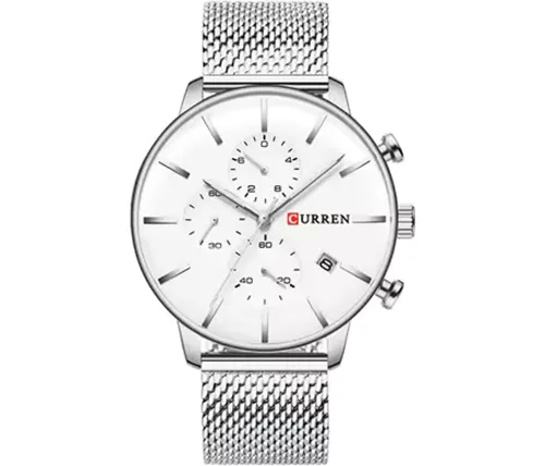 שעון יד אנלוגי לנשים 43 מ''מ Curren צבע כסוף דגם CRN-W8339