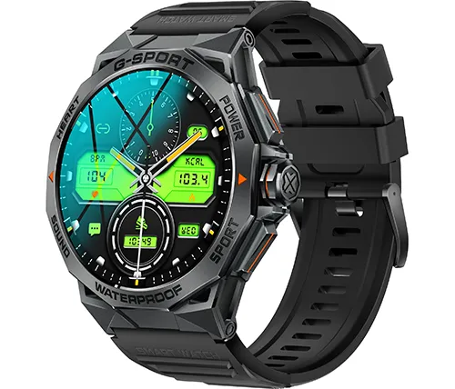 שעון חכם 46mm דגם K62 מסך AMOLED כולל רצועה מתכתית נוספת בצבע שחור Ivory Mobile