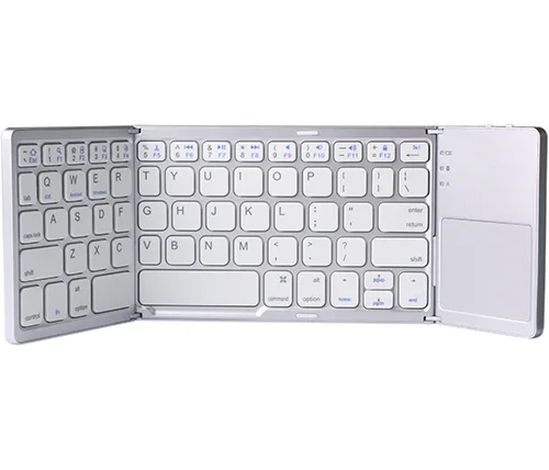 מקלדת מתקפלת אלחוטית בלוטוס עם משטח מגע Touchpad בצבע כסוף עברית/אנגלית Ivory Peripherals IVS-GK408-S