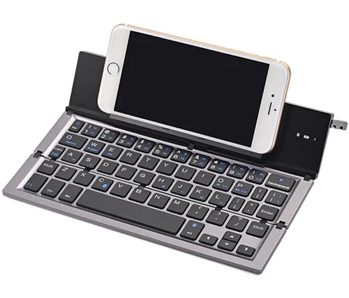 מקלדת מתקפלת אלחוטית בלוטוס בצבע כסוף עברית/אנגלית Ivory Peripherals IVS-GK608-S