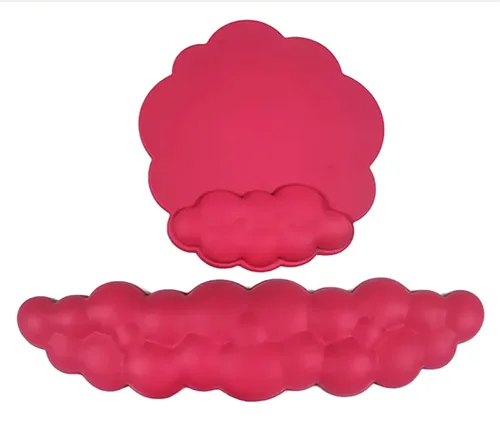 סט פדים ג'ל למקלדת ולעכבר Ivory Style Cloud בצבע ורוד