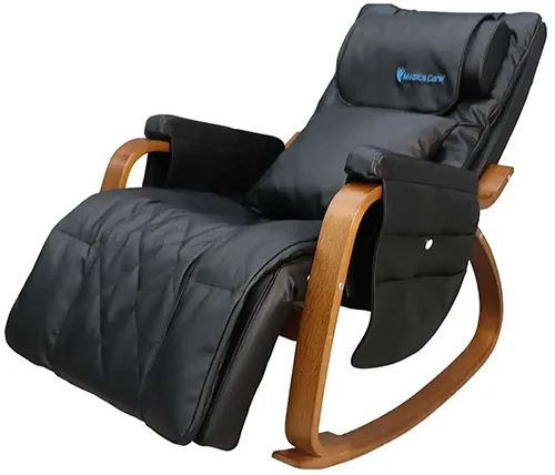 כורסת עיסוי נדנדה 10 ב-1 מדיקסקייר Medics Care MC-7087 ריפוד דמוי עור שחור – משלוח חינם