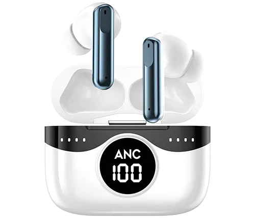 אוזניות אלחוטיות עם סינון רעשים Ivory Buds Pro ANC Bluetooth בצבע לבן