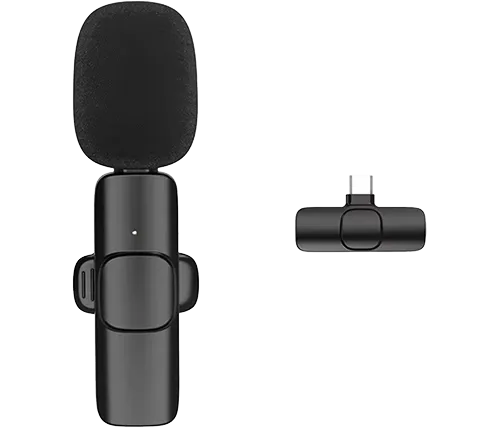 מיקרופון אלחוטי דש Ivory Sound USB-C בצבע שחור