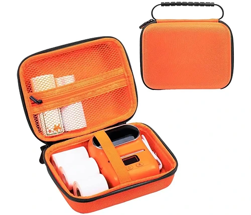 תיק נשיאה כתום קשיח למדפסת מדבקות Aimo M200, M220, M110,M120