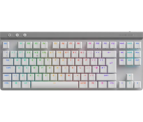 מקלדת גיימינג אלחוטית מכנית Logitech G515 Lightspeed TKL GL Tactile RGB עברית אנגלית - בצבע לבן