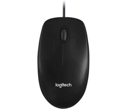 עכבר חוטי אופטי Logitech M100r בצבע שחור