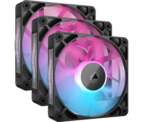 3 מאווררים למארז 12 ס''מ Corsair iCUE LINK RX120 RGB בצבע שחור