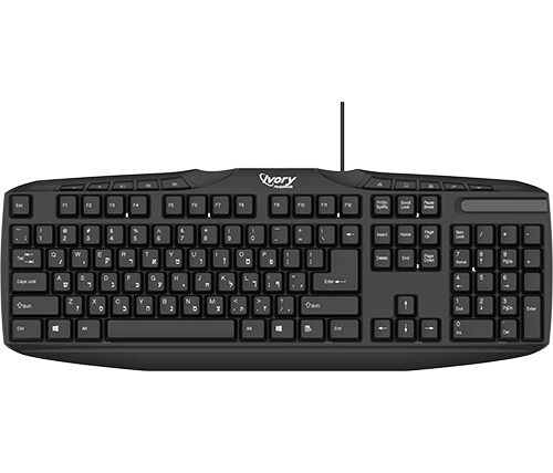 מקלדת חוטית Ivory Peripherals K112 בצבע שחור עברית / אנגלית