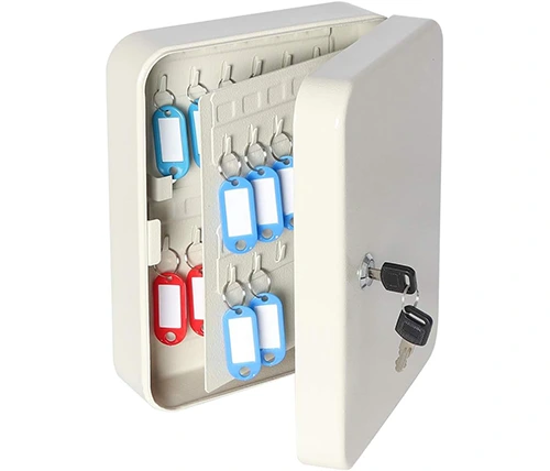 כספת מפתחות ממתכת ל-48 מפתחות 25x20x7.7 בצבע קרם Ivory Security KEYB-W 