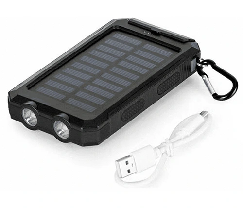 סוללת גיבוי סולארית Zeero Energy Ultra Charge 10,000mAh בצבע שחור