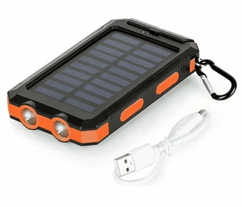 סוללת גיבוי סולארית Zeero Energy Ultra Charge 10,000mAh בצבע שחור וכתום