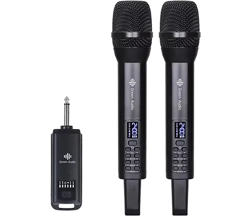 מציאון - זוג מיקרופונים קריוקי אלחוטיים Ivory Sound עם מתאם אלחוטי 6.5/3.5mm - מוחדש