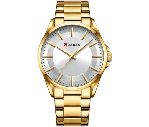 שעון יד אנלוגי לגבר 43 מ''מ Curren צבע זהב דגם CRN-M8429GOLD