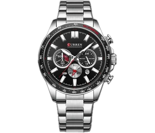 שעון יד אנלוגי לגבר 48 מ''מ Curren צבע כסוף דגם CRN-M8418SILVER