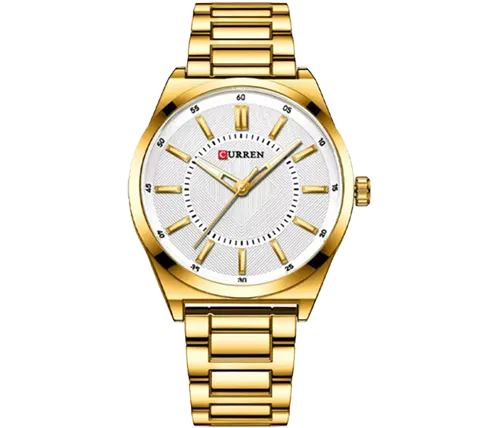 שעון יד אנלוגי לגבר 44 מ''מ Curren צבע זהב דגם CRN-M8407GOLD