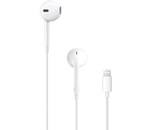אוזניות Apple EarPods (Lightning Connector) חוטיות בצבע לבן עם חיבור Lightning  