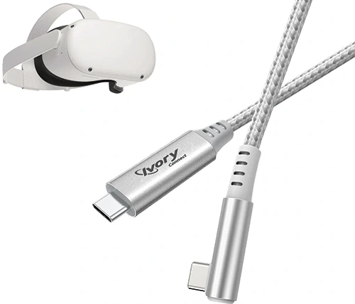 כבל טעינה למשקפי מציאות מדומה USB-C Oculus (Meta) ל-USB-C באורך 3 מטר Ivory Connect