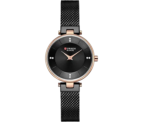 שעון יד אנלוגי לנשים 31 מ''מ Curren צבע שחור/זהב דגם CRN-W9031GLDBLK