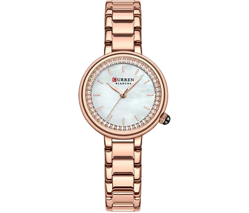 שעון יד אנלוגי לנשים 30 מ''מ Curren צבע זהב רוז דגם CRN-W9089ROSEGOLD