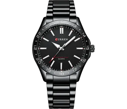 שעון יד אנלוגי לגבר 43 מ''מ Curren צבע שחור מטאלי דגם CRN-M8542MTLBLK