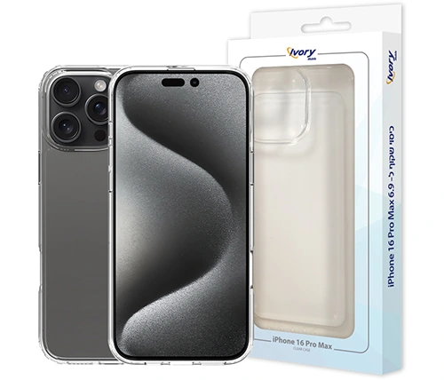 מגן לאייפון 16 פרו מקס שקוף Ivory Mobile