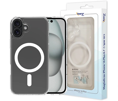 מגן לאייפון 16 פלוס MagSafe שקוף Ivory Mobile