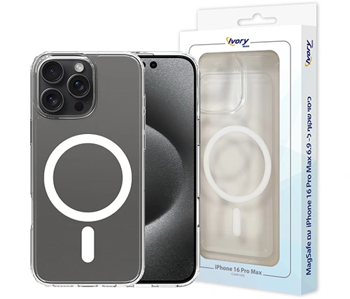 מגן לאייפון 16 פרו מקס MagSafe שקוף Ivory Mobile