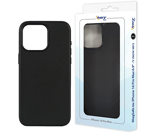 מגן לאייפון 16 פרו מקס בצבע שחור Ivory Mobile תומך Mag-Safe