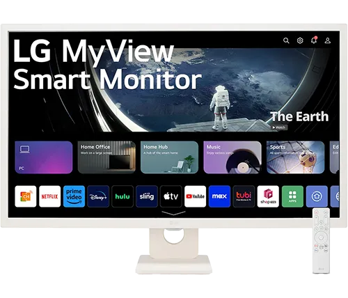 מסך חכם כולל שלט 31.5 אינץ LG MyView 32SR50F-W webOS IPS HDR10 - צבע לבן