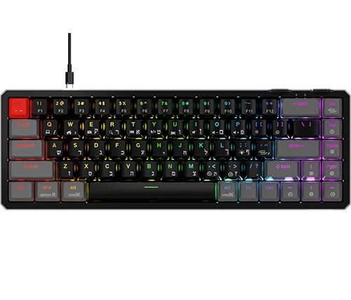 מקלדת מכנית Ivory Gaming GX980 Red Switch בצבע שחור עברית/אנגלית